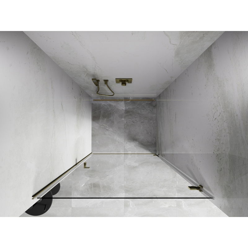 Mexen Lunar-B porte de douche pivotante droite 50 cm, transparente, dorée - 832-050-000-50-00-P