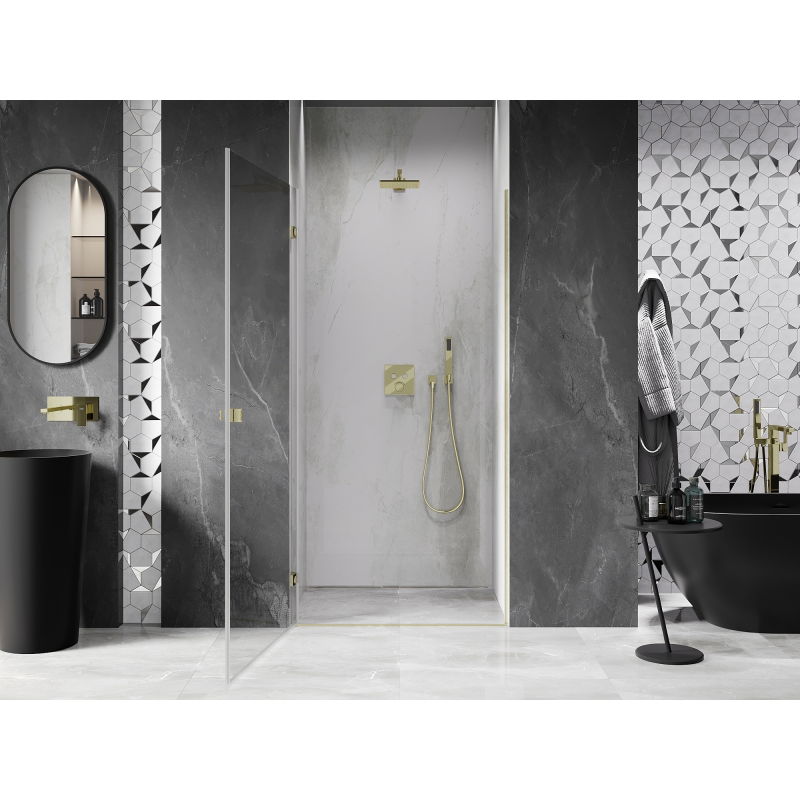 Mexen Lunar-B porte de douche pivotante gauche 50 cm, transparent, or brossé - 832-050-000-55-00-L