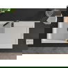 Mexen Leo évier en granit à 1 cuve avec égouttoir 900 x 500 mm, Blanc, siphon Noir - 6501901010-20-B