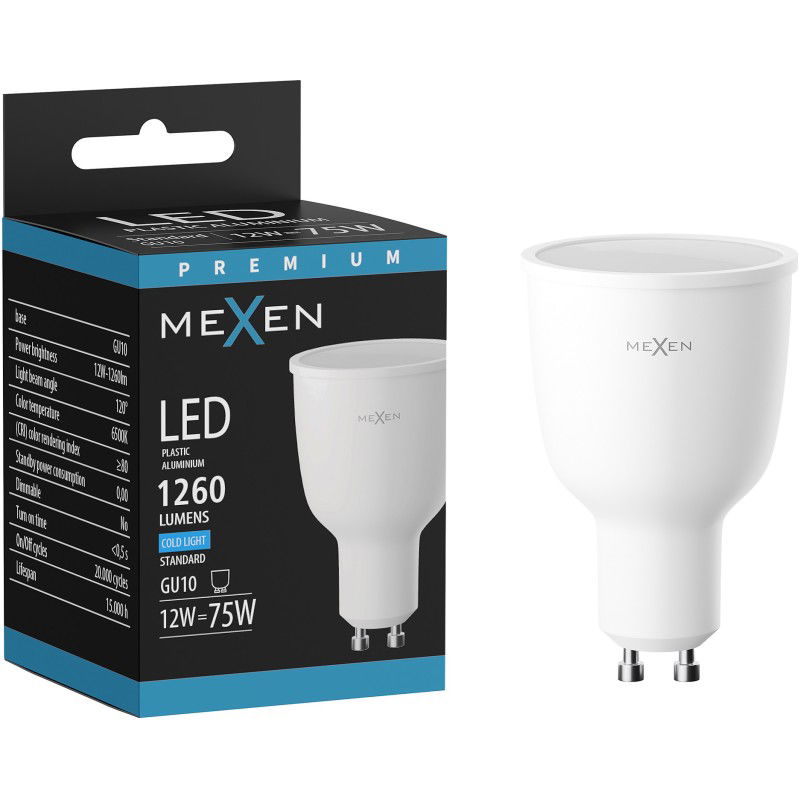 Mexen Nova Ampoule LED GU10, 12W, Froid - 6500K, 1260 lm - L108-GU10-1265-01