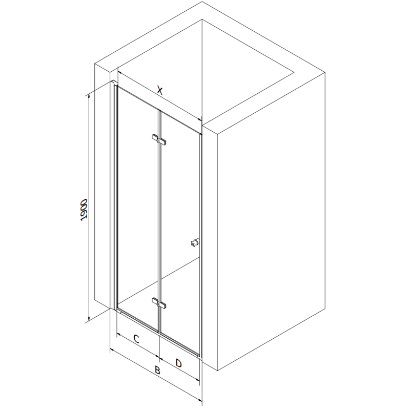 Mexen Lima porte de douche pliante 70 cm, graphite, chrome - 856-070-000-01-40