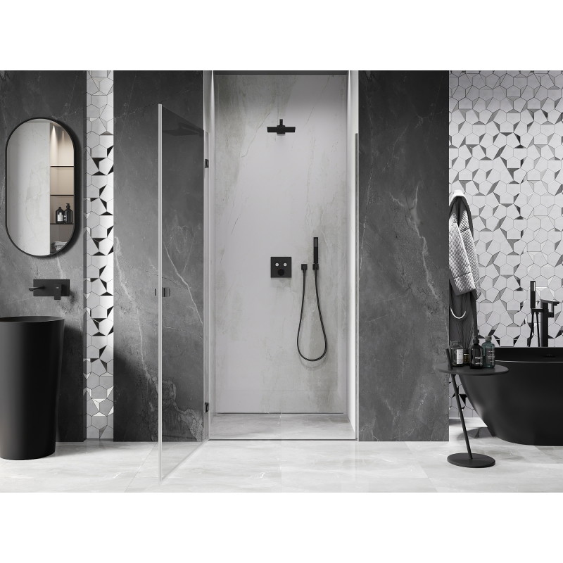 Mexen Lunar-B porte de douche pivotante gauche 50 cm, transparent, gris fusil brossé - 832-050-000-66-00-L