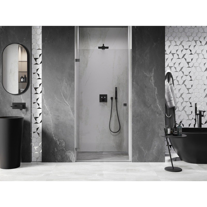 Mexen Lunar-B porte de douche pivotante gauche 50 cm, transparent, gris fusil brossé - 832-050-000-66-00-L