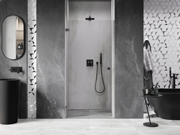 Mexen Lunar-B porte de douche pivotante gauche 50 cm, transparente, gris canon brossé - 832-050-000-66-00-L