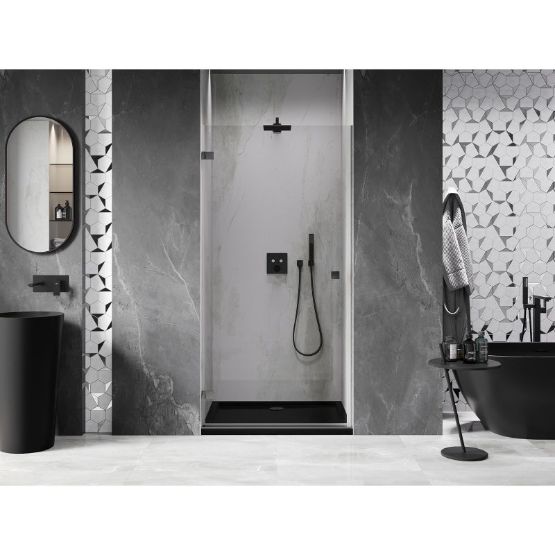 Mexen Lunar-B porte de douche pivotante gauche 55 cm, transparent, gris pistolet brossé - 832-055-000-66-00-L