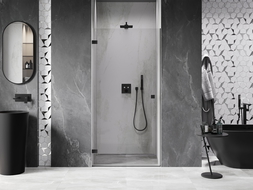 Mexen Lunar-B porte de douche battante gauche 50 cm, transparent, noir - 832-050-000-70-00-L