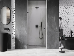 Mexen Lunar-B porte de douche pivotante gauche 50 cm, transparent, gun metal - 832-050-000-95-00-L