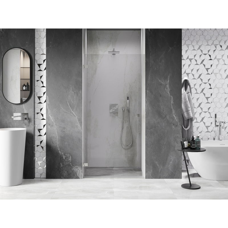 Mexen Lunar-B porte de douche pivotante gauche 50 cm, transparent, nickel brossé - 832-050-000-97-00-L