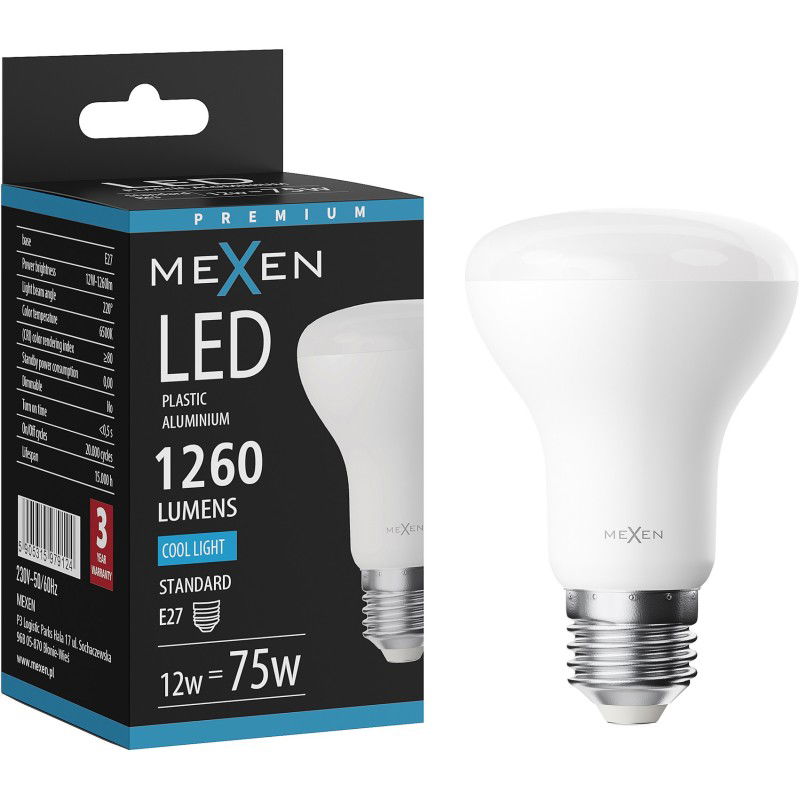 Mexen Nova Ampoule LED E27, R63, 12W, Froid - 6500K, 1260 lm - L104-E27-1265-01