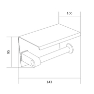 Mexen support de papier avec étagère, noir - 701197-70