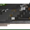Mexen Leo évier en granit à 1 cuve avec égouttoir 900 x 500 mm, Noir moucheté, siphon Or - 6501901010-76-G