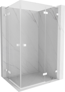 Mexen Lunar L Duo cabine de douche pivotante droite 120 x 70 cm, transparent, blanc - 834L-120P-070L-20-00