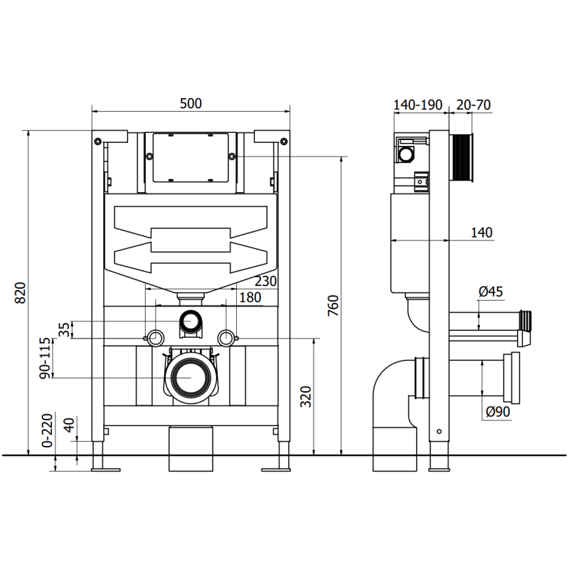 Mexen Vega ensemble WC encastré Fenix XS-F avec cadre, cuvette WC et abattant à fermeture lente, blanc brillant - 68030654000