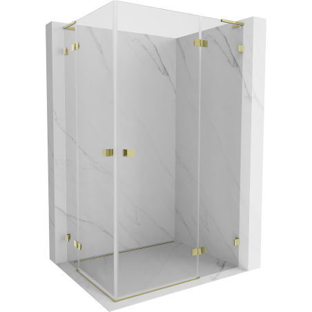 Mexen Lunar L Duo cabine de douche pivotante droite 110 x 75 cm, transparent, dorée - 834L-110P-075L-50-00