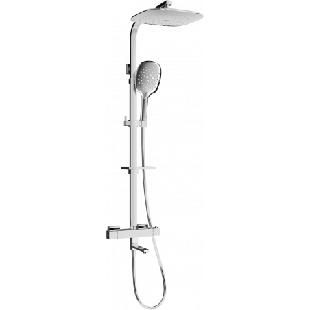 Mexen CQ22 ensemble baignoire-douche avec pomme de douche et robinet thermostatique, chrome - 779102295-00