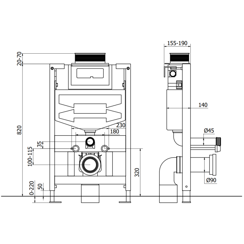 Mexen Rico ensemble WC encastré cadre Fenix XS-U avec cuvette WC et abattant à descente lente, blanc mat - 68530724001