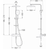 Mexen CQ22 ensemble bain-douche avec douche de tête et mitigeur thermostatique, noir - 779102295-70