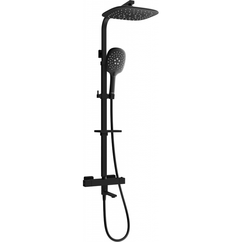 Mexen CQ22 ensemble bain-douche avec pomme de douche et robinet thermostatique, noir - 779102295-70