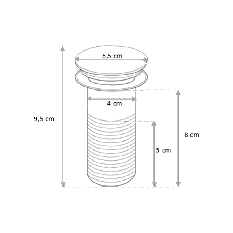 Mexen bouchon clic-clac rond, chrome - 79910-00