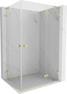 Mexen Lunar L Duo cabine de douche avec porte battante à droite 95 x 80 cm, transparent, or brossé - 834L-095P-080L-55-00