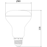 Mexen Nova Ampoule LED E27, R80, 12W, Chaude - 3000K, 1260 lm - L105-E27-1230-01
