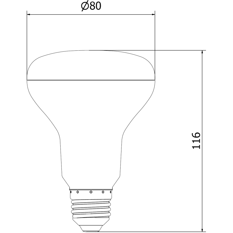 Mexen Nova Ampoule LED E27, R80, 12W, Neutre - 4000K, 1260 lm - L105-E27-1240-01