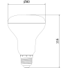 Mexen Nova Ampoule LED E27, R80, 12W, Neutre - 4000K, 1260 lm - L105-E27-1240-01