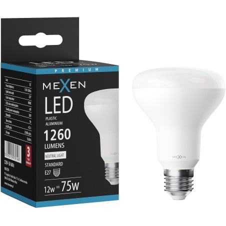 Mexen Nova Ampoule LED E27, R80, 12W, Neutre - 4000K, 1260 lm - L105-E27-1230-01 - L105-E27-1240-01