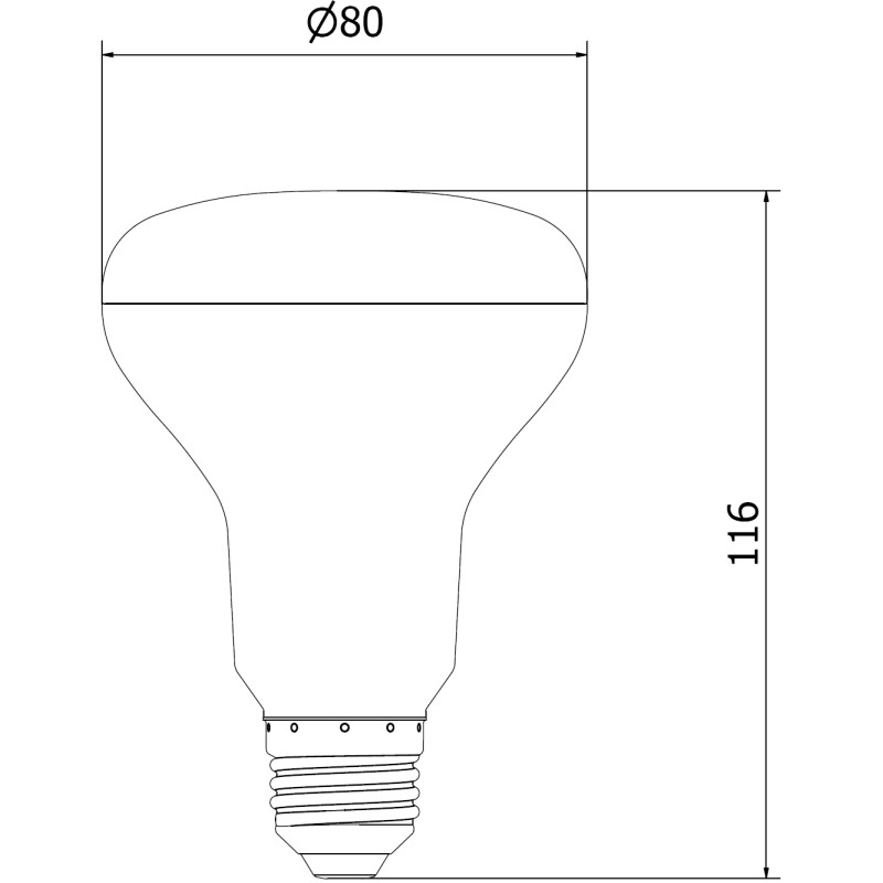 Mexen Nova Ampoule LED E27, R80, 15W, Chaude - 3000K, 1575 lm - L105-E27-1530-01