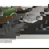 Mexen Enzo évier en granit à 1 cuve avec égouttoir 576 x 465 mm, Noir moucheté, siphon Or - 6506571005-76-G