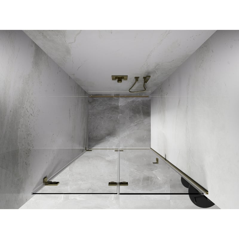 Mexen Lunar-F porte de douche pliante gauche 50 cm, transparent, or brossé - 836-050-000-55-00-L