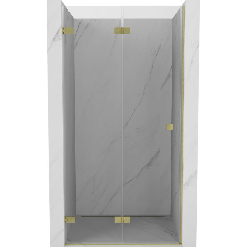 Mexen Lunar-F portes de douche pliantes gauches 55 cm, transparentes, dorées brossées - 836-055-000-55-00-L