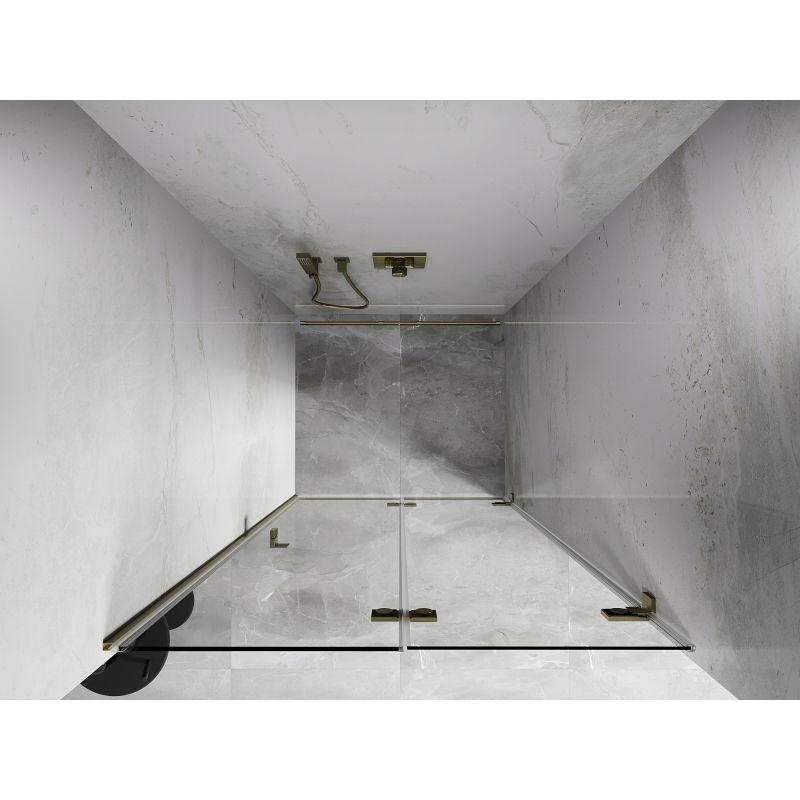 Mexen Lunar-F porte de douche pliante droite 55 cm, transparent, or brossé - 836-055-000-55-00-P