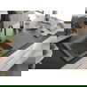 Mexen Matias évier en granit à 1,5 cuvette avec égouttoir 900 x 505 mm, Gris, siphon Noir - 6502901505-71-B