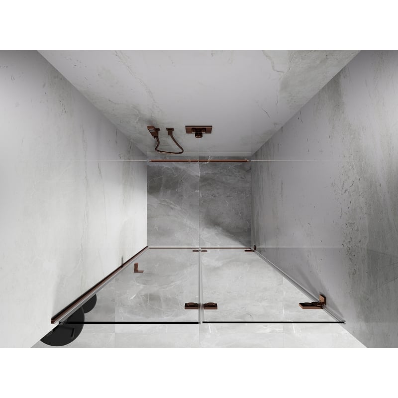 Mexen Lunar-F porte de douche pliante droite 55 cm, transparente, or rose - 836-055-000-60-00-P