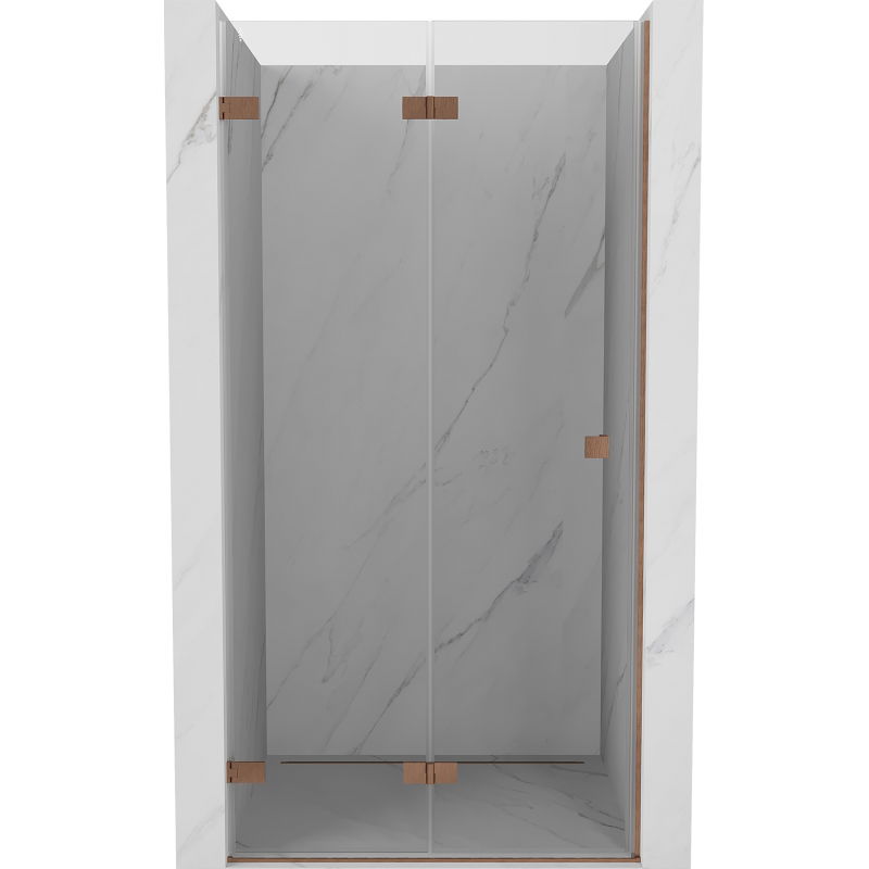Mexen Lunar-F porte de douche pliante gauche 50 cm, transparent, cuivre brossé - 836-050-000-65-00-L