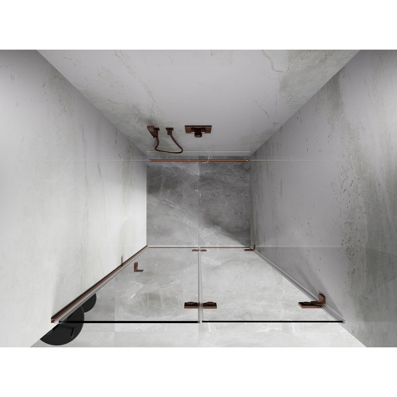 Mexen Lunar-F porte de douche pliable droite 55 cm, transparent, cuivre brossé - 836-055-000-65-00-P