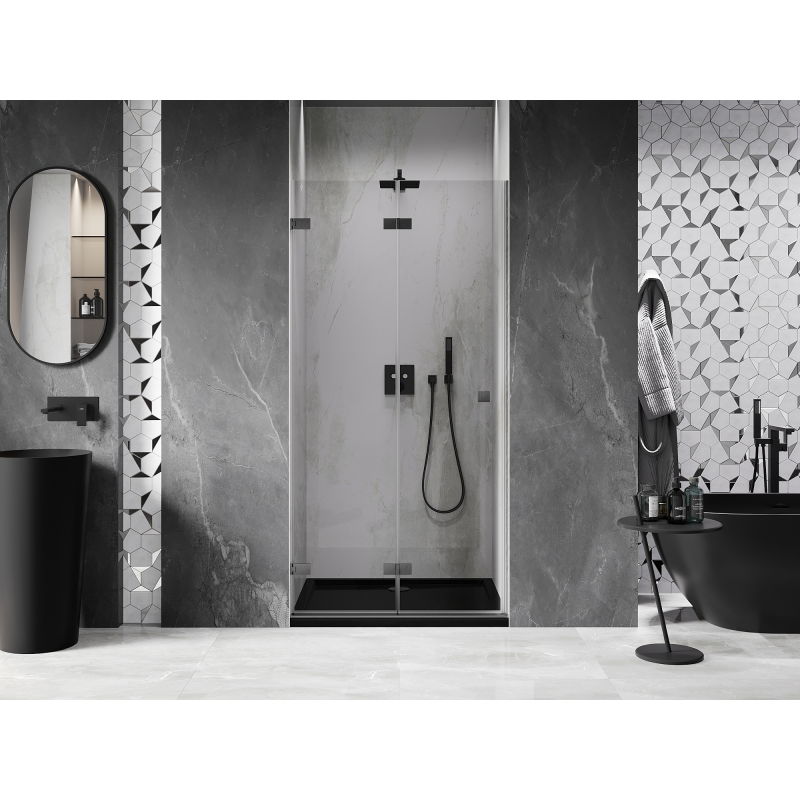 Mexen Lunar-F porte de douche pliante gauche 50 cm, transparent, gris canon brossé - 836-050-000-66-00-L