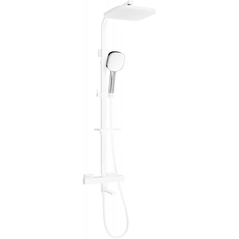 Mexen CQ33 ensemble bain-douche avec pomme de douche et mitigeur thermostatique, blanc/chrome - 779103395-21