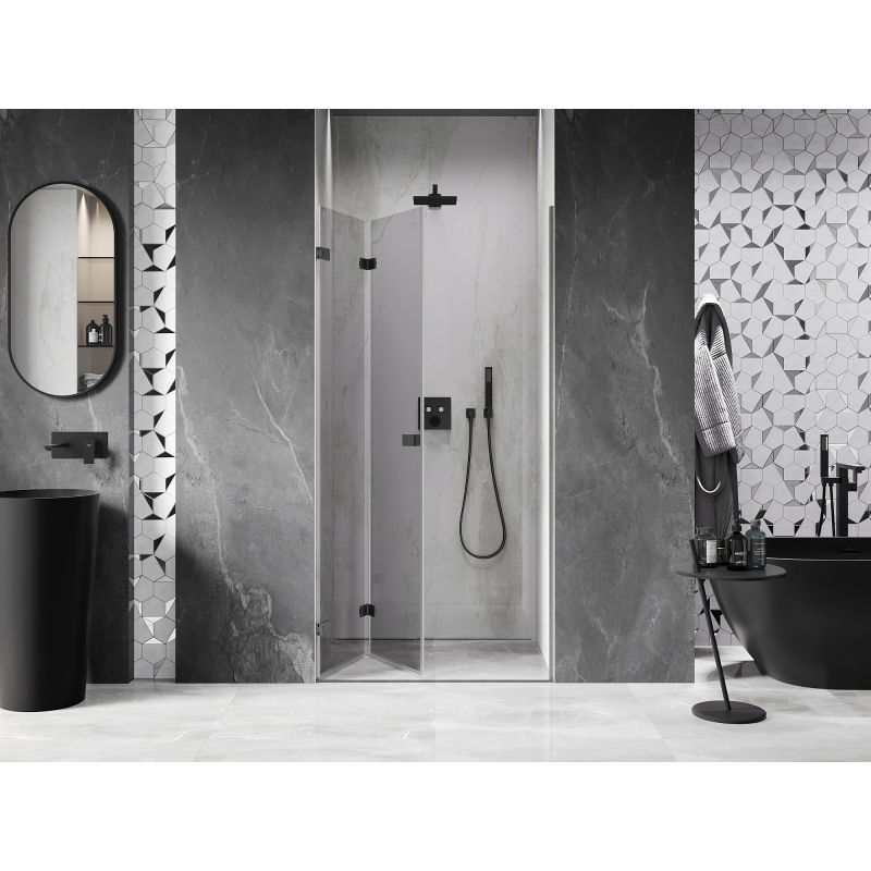 Mexen Lunar-F porte de douche pliante gauche 50 cm, transparent, gun metal - 836-050-000-95-00-L