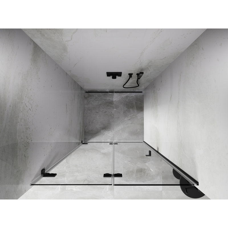 Mexen Lunar-F porte de douche pliante gauche 50 cm, transparent, gun metal - 836-050-000-95-00-L