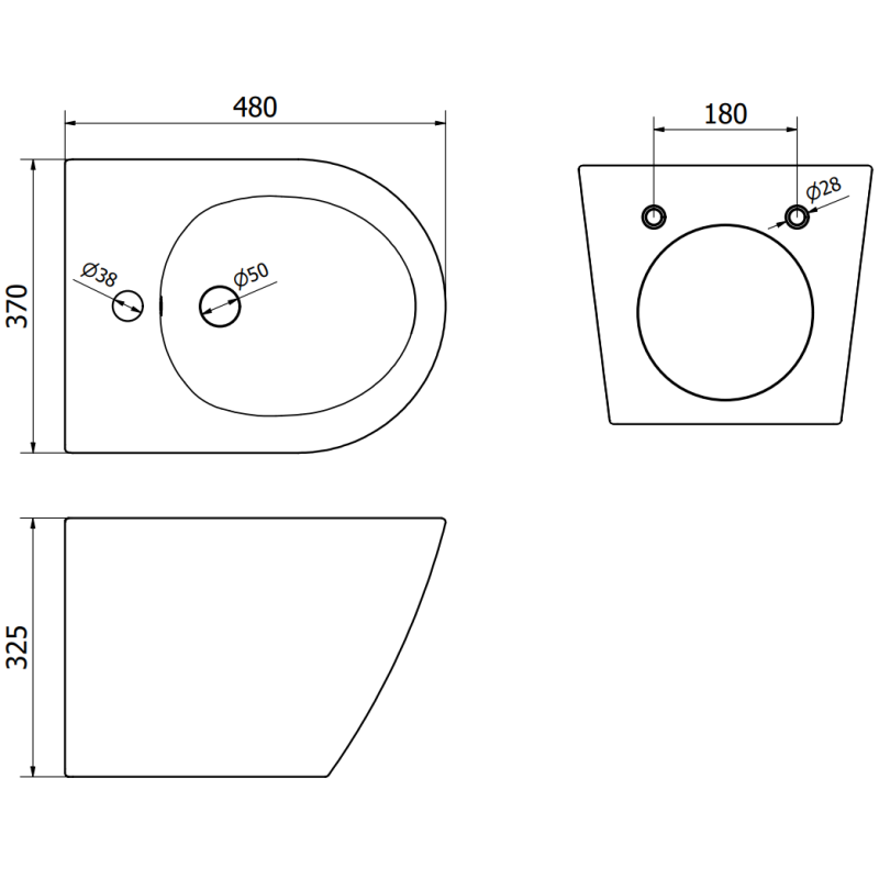 Mexen ensemble encastré bidet cadre Fenix B avec bidet Lena, noir mat - 69935224885
