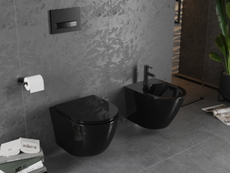 Mexen Lena ensemble encastré WC bidet structure Fenix B avec bidet, noir brillant - 69935224870