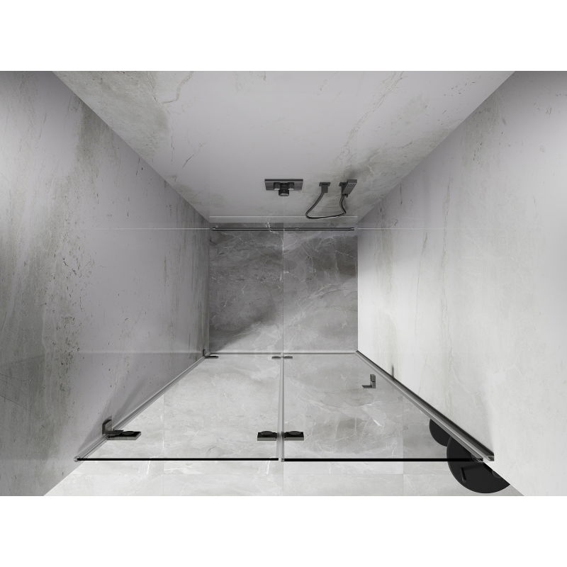 Mexen Lunar-F porte de douche pliante gauche 50 cm, transparent, nickel brossé - 836-050-000-97-00-L