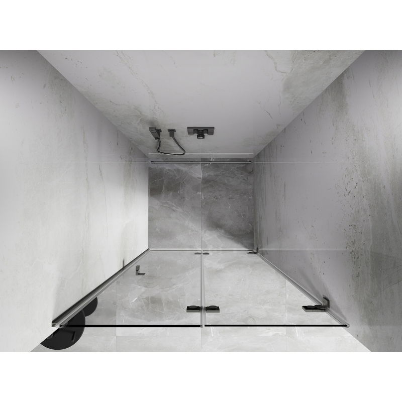 Mexen Lunar-F porte de douche pliante droite 50 cm, transparent, nickel brossé - 836-050-000-97-00-P