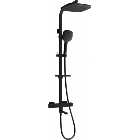 Mexen CQ33 ensemble baignoire-douche avec douche de tête, robinet thermostatique, noir - 779103395-70