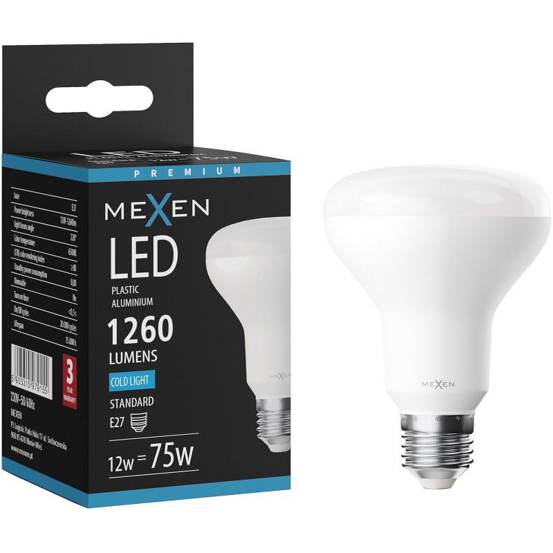 Mexen Nova Ampoule LED E27, R80, 12W, Froid - 6500K, 1260 lm - L105-E27-1265-01