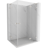 Mexen Lunar L Duo cabine de douche battante droite 75 x 70 cm, transparent, nickel brossé - 834L-075P-070L-97-00