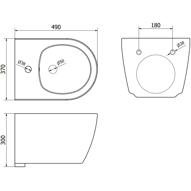 Mexen Carmen ensemble encastré pour bidet châssis Fenix B avec bidet, noir mat - 69935884985