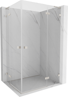 Mexen Lunar L Duo cabine de douche pivotante droite 90 x 80 cm, transparent, nickel brossé - 834L-090P-080L-97-00